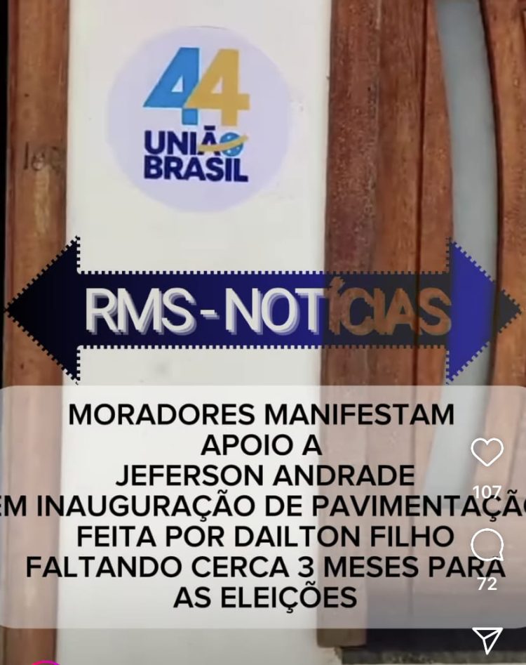 Prefeito de Madre de Deus, Dailton Filho enfrenta alta rejeição em inauguração de pavimentação faltando 3 meses para eleição