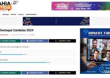 Internautas decidem e votações do Top Destaque Candeias 2024 serão realizadas diretamente no Portal do Bahia Notícia e terão início na quarta-feira (31)
