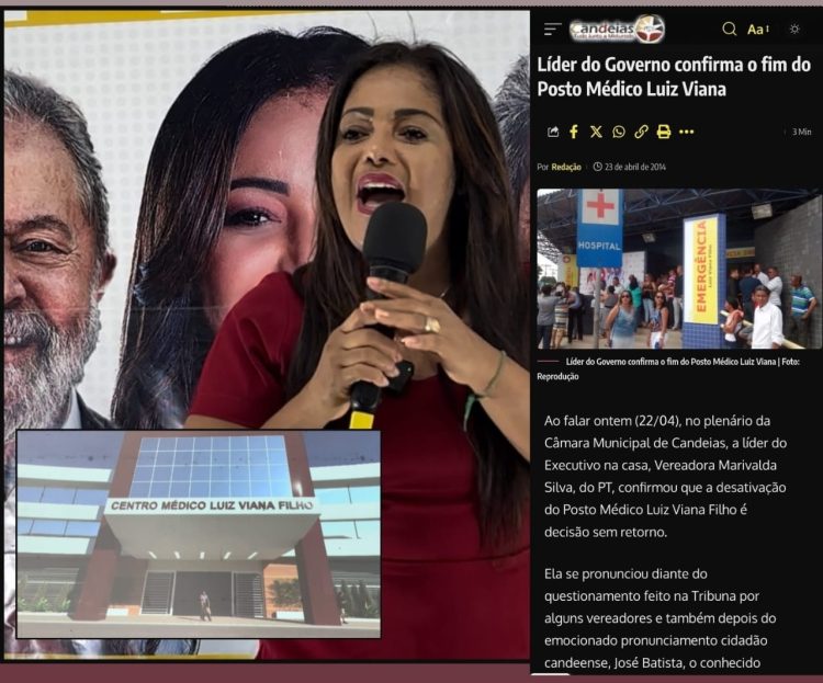 Candeias: Marivalda Silva o que você fez no verão passado? Pré-candidata acha que candeenses são bestas com um posto médico de primeiro mundo depois de fechar atual por muitos anos