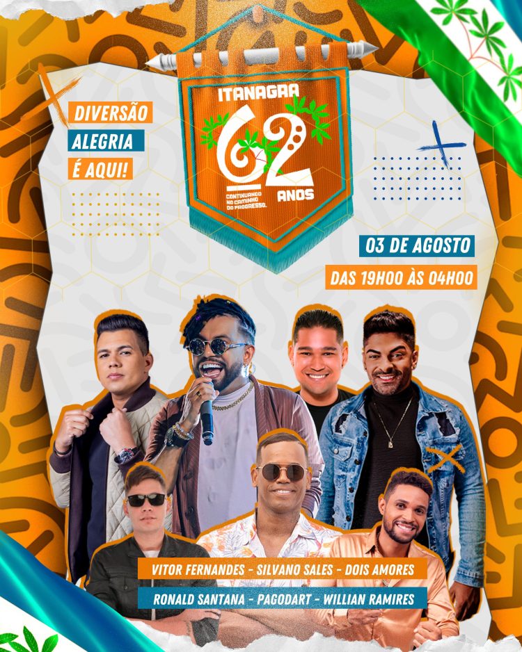 Itanagra: Silvanno Sales, Vitor Fernandes e Banda Dois Amores farão parte da grade de atrações do aniversário de 62 anos da cidade