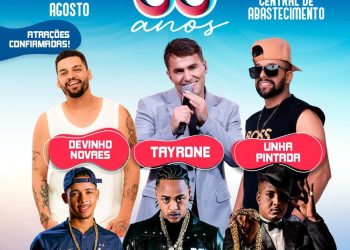 Aniversário de Candeias terá shows de Tayrone, Devinho Novaes, Tz da Coronel, Unha Pintada, Robyssão e Rei do Baile