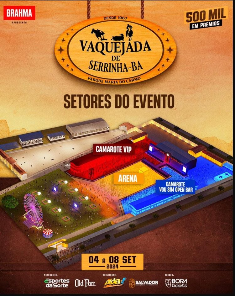 Garanta seu ingresso da Vaquejada de Serrinha antes da virada de lote que acontece nesta quinta-feira (05)