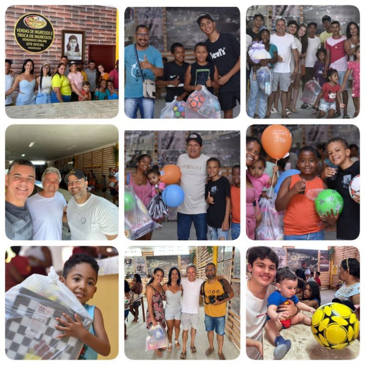 Serrinha: Empresários Vardinho Serra, Carlinhos Serra e equipe do Parque Maria do Carmo promoveram mais um dia das crianças especial