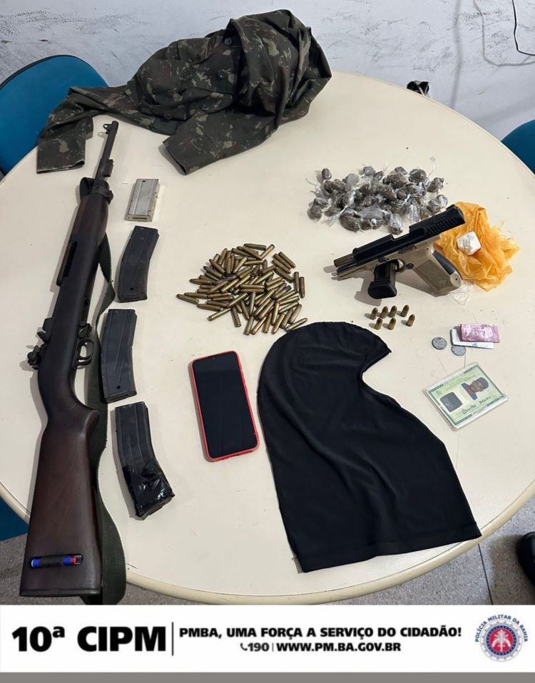 Policiais da 10ª CIPM prendem dois homens em flagrante por tráfico de drogas na Fazenda Pará, em São Sebastião do Passé