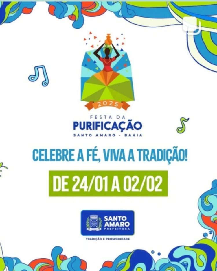 Santo Amaro: Prefeito Flaviano Bonfim celebra Festa da Purificação 2025 com grandes atrações e novidades