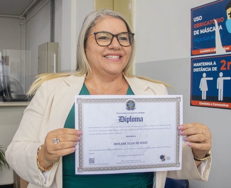 Mirlene Dourado é eleita presidente da Câmara de Vereadores de Madre de Deus