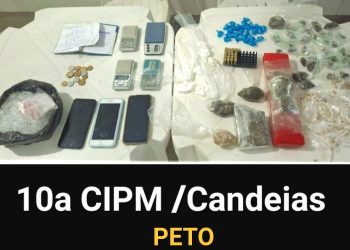 Candeias: Policiais da 10ª CIPM realizam grande apreensão de drogas na Rua Duque de Caxias