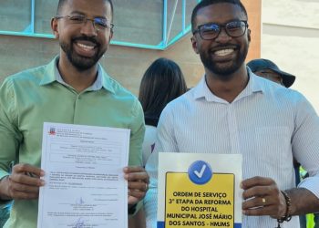 Candeias: Primeiro ato do prefeito Eriton Ramos assina ordem de serviço para 3ª etapa do hospital Ouro Negro e é comemorado pelo vereador Rosevaldo Adorno