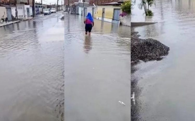 População sofre com ruas e casas sendo invadidas pelas águas da chuva em Feira de Santana