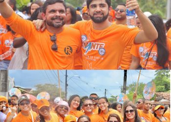 Prefeito de Itanagra, Marcus Sarmento (AVANTE), participa da Lavagem do Bonfim em Mata de São João acompanhado por uma multidão