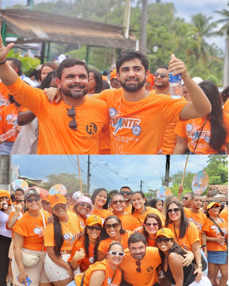 Prefeito de Itanagra, Marcus Sarmento (AVANTE), participa da Lavagem do Bonfim em Mata de São João acompanhado por uma multidão