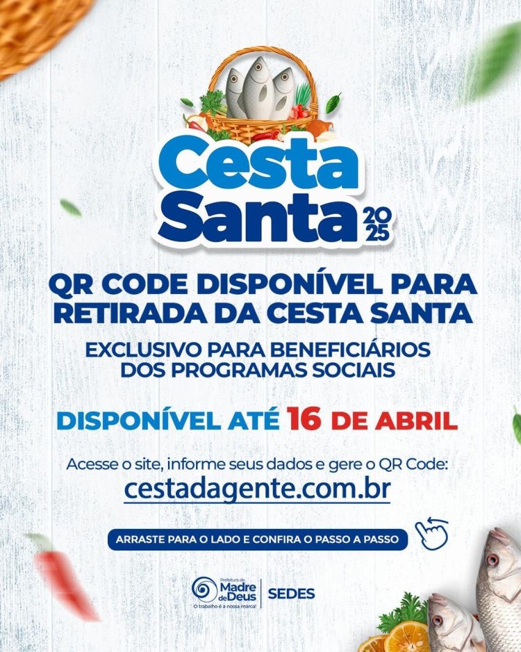 Madre de Deus: QR Code Liberado para Retirada da Cesta da Semana Santa