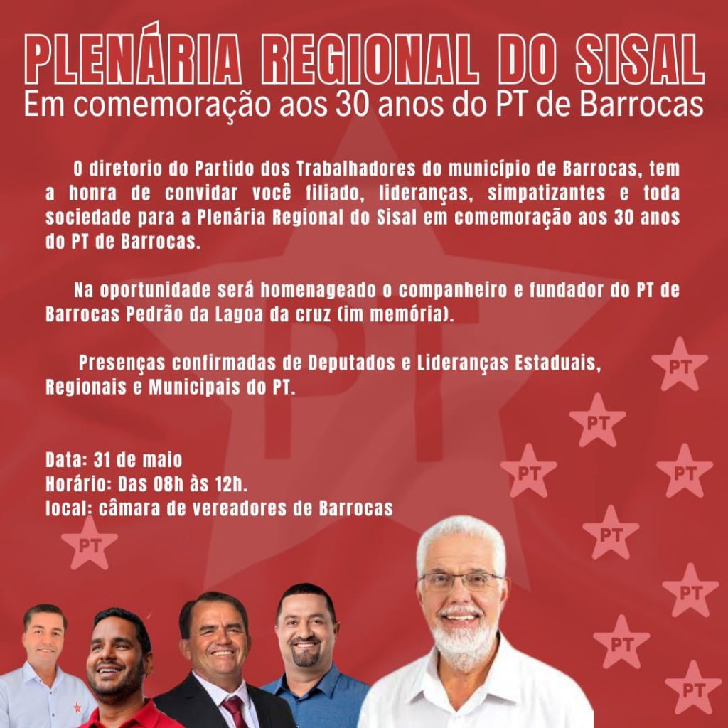 Plenária Regional do Sisal em Comemoração aos 30 Anos do PT de Barrocas e Homenagem ao Pedrão da Lagoa da Cruz 2 img 20250522 wa0341