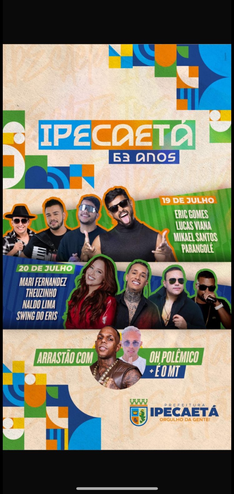 Ipecaetá celebra 63 Anos com grandes atrações e a liderança prefeito Júnior Piaggio
