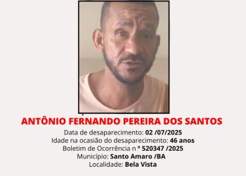 Urgente: Família, amigos e a polícia civil da Bahia procuram por Antônio Fernando, conhecido como Pinguim, desaparecido em Santo Amaro