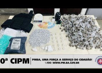 PETO da 10ª CIPM de Candeias realiza operação e prende suspeito por tráfico de drogas com grande apreensão de materiais ilícitos