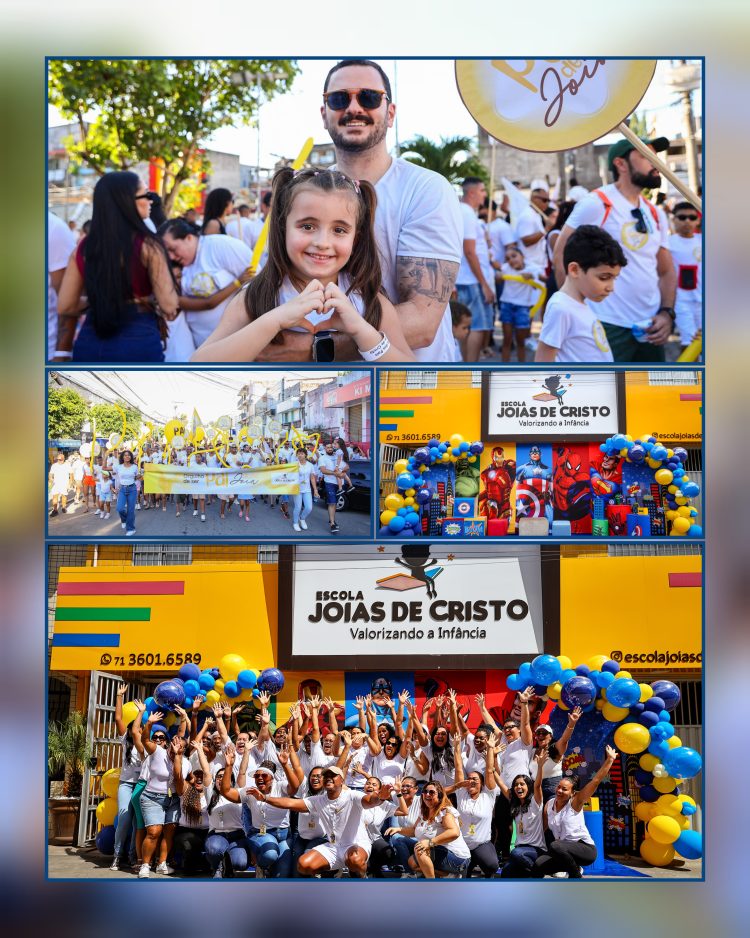 Caminhada da Escola Joias de Cristo celebra o dia dos Pais com amor, união e cores em Candeias