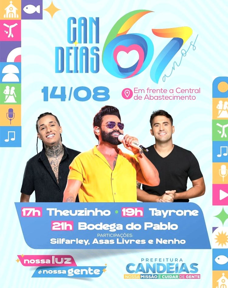Candeias celebra 67 anos de emancipação com Arrocha Raiz e o prefeito Eriton Ramos entrega pacotes de obras como presentes aos munícipes 1 Candeias celebra 67 anos de emancipação com Arrocha Raiz e o prefeito Eriton Ramos entrega pacotes de obras como presentes aos munícipes