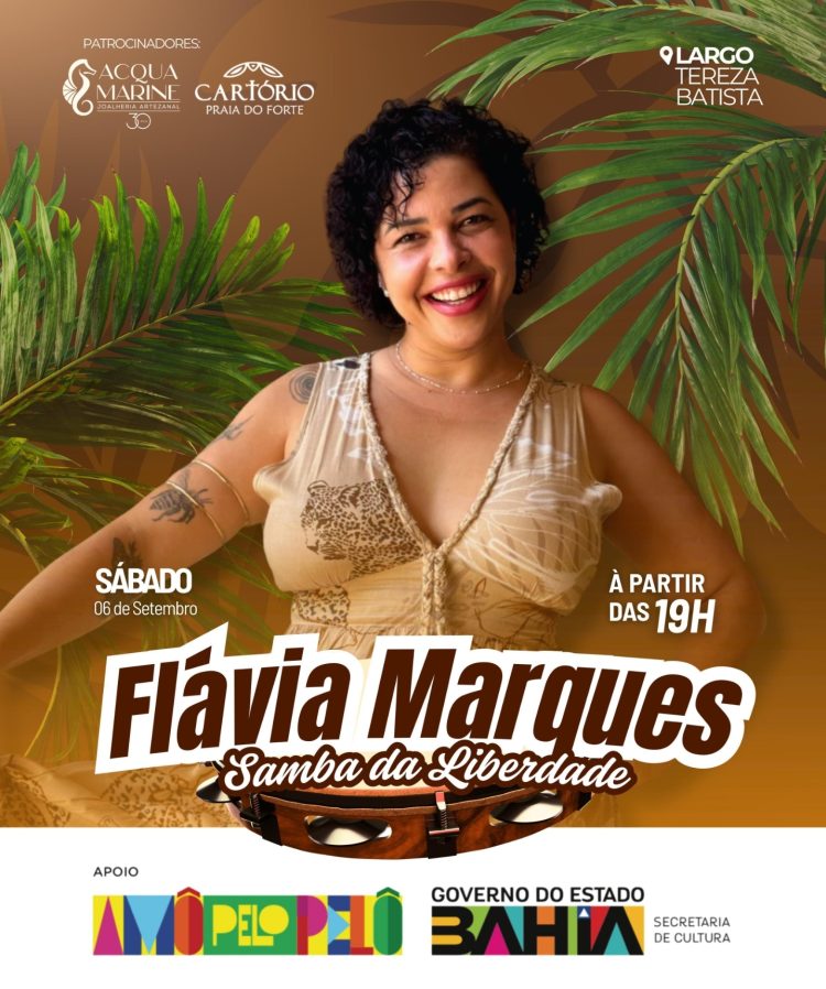 Salvador: Flávia Marques apresenta o espetáculo Samba da Liberdade no Pelourinho