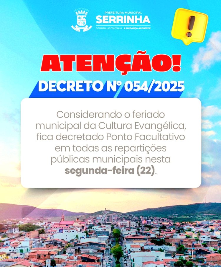 Prefeito Cyro Novais Decreta Ponto Facultativo na Segunda-feira, 22, em Comemoração ao Feriado da Cultura Evangélica