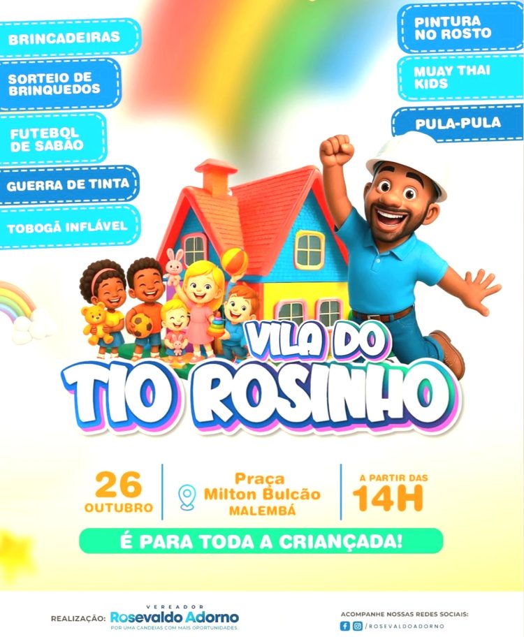 Vereador Rosevaldo Adorno, eleito em 2024 com a maior em Candeias, realiza a primeira ação voltada às crianças