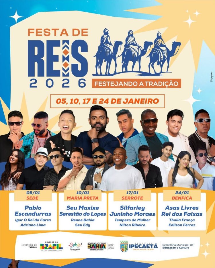 Festa de Reis 2026 movimenta Ipecaetá, fortalece a cultura popular e consolida gestão do prefeito Júnior Piaggio